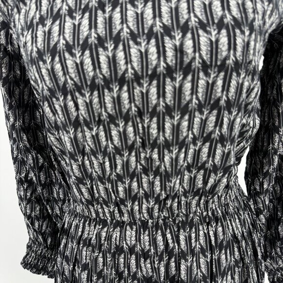 POL Womens Small Black & White Long Sleeve High Neck Midi Dress - Picture 7 of 7